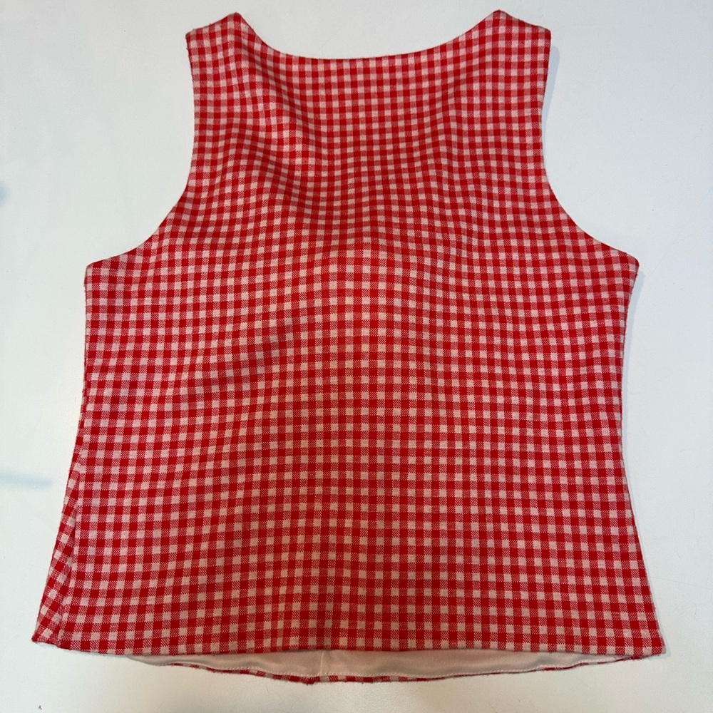 Anthropologie Eva Franco Gingham Bow Top - Picture 9 of 11